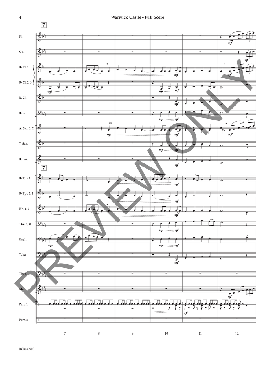 Warwick Castle (Score) Warwick Castle (Score) Concert Band scores gallery preview page 5