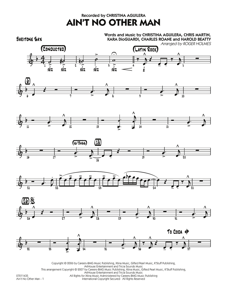 Ain't No Other Man - Baritone Sax Jazz Ensemble scores gallery preview page 1