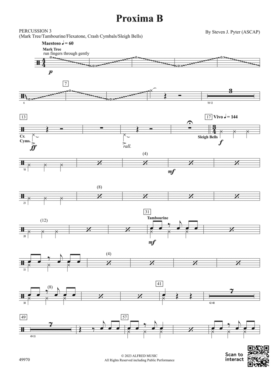 Proxima B: 3rd Percussion Concert Band scores gallery preview page 1