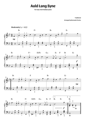 Book cover for Auld Lang Syne (easy-intermediate piano – Bb major)