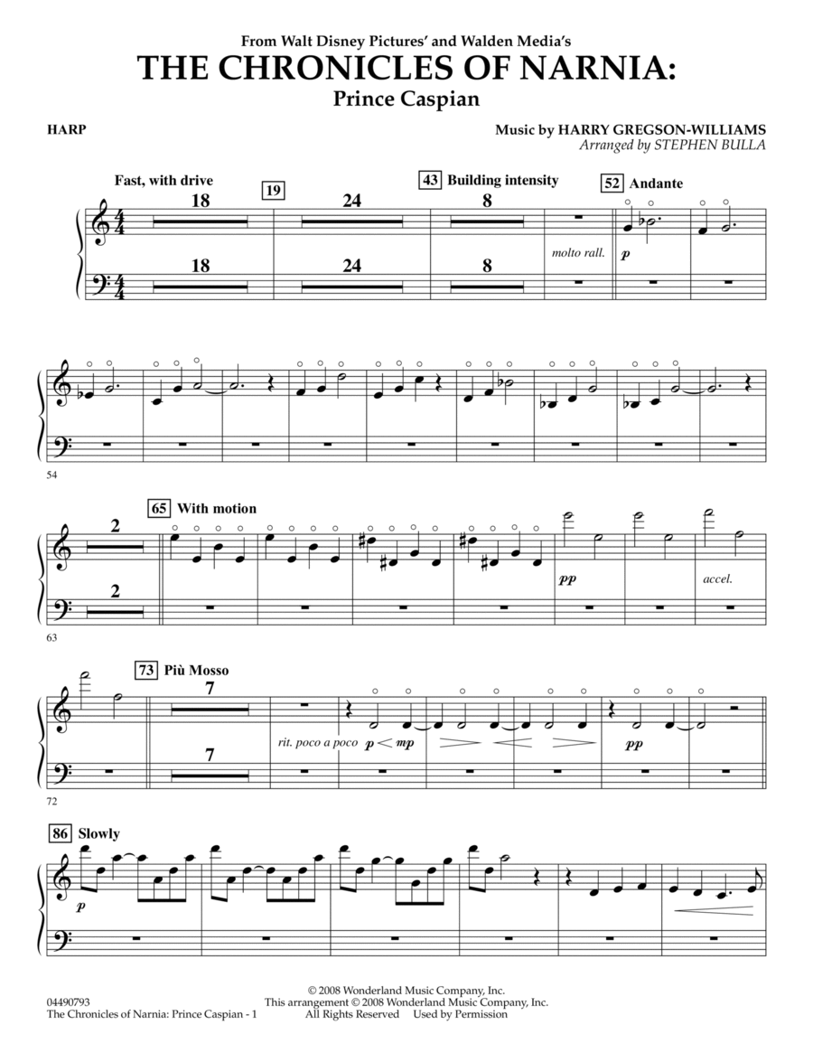 The Chronicles of Narnia: Prince Caspian - Harp Harp scores gallery preview page 1
