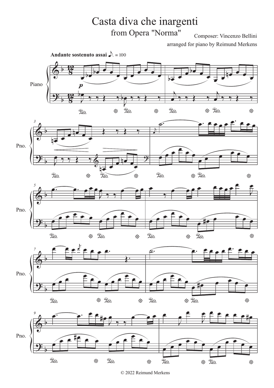 Casta Diva Piano Solo scores gallery preview page 1