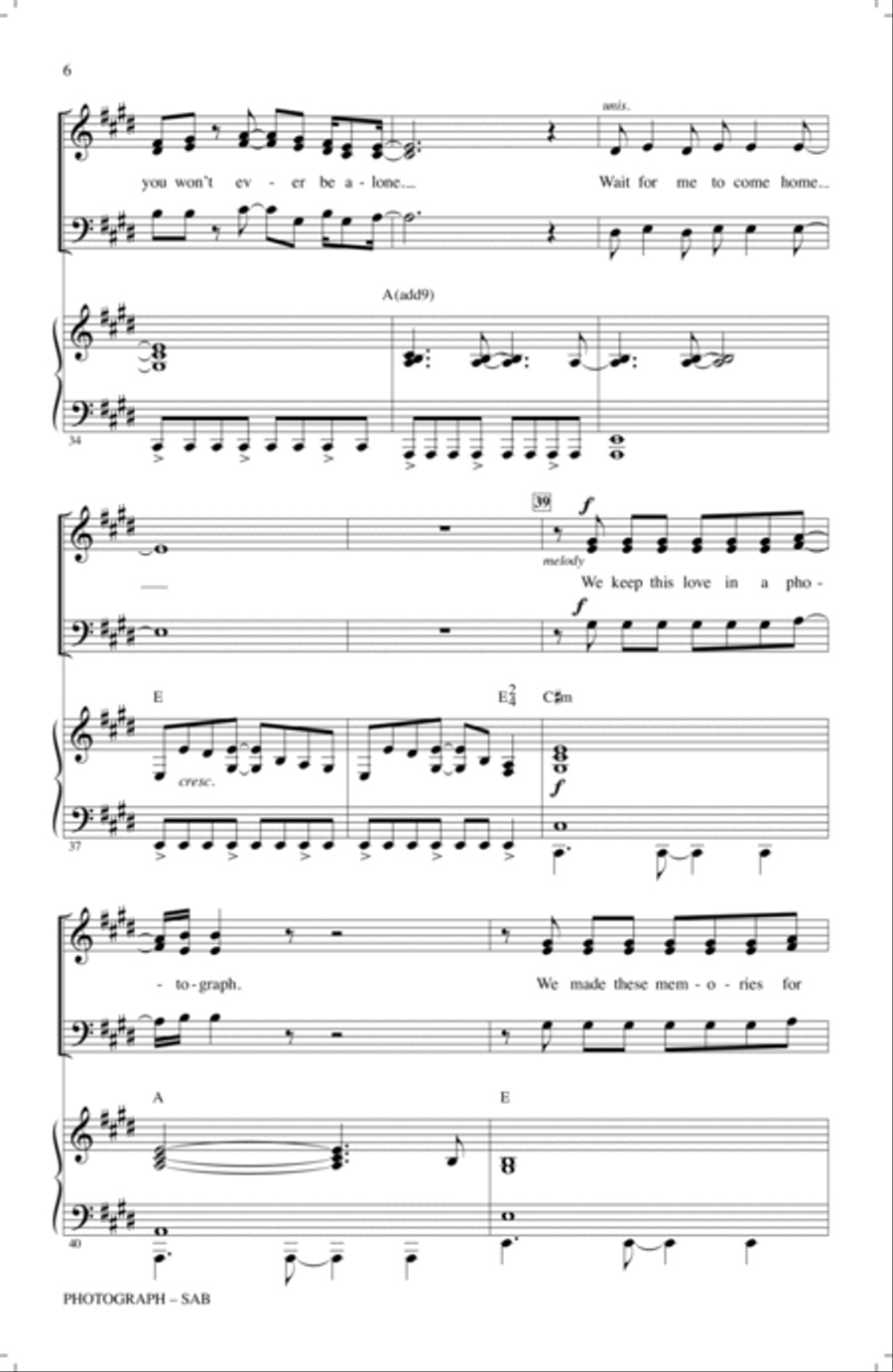 Photograph (arr. Mark Brymer) 3-Part scores gallery preview page 5