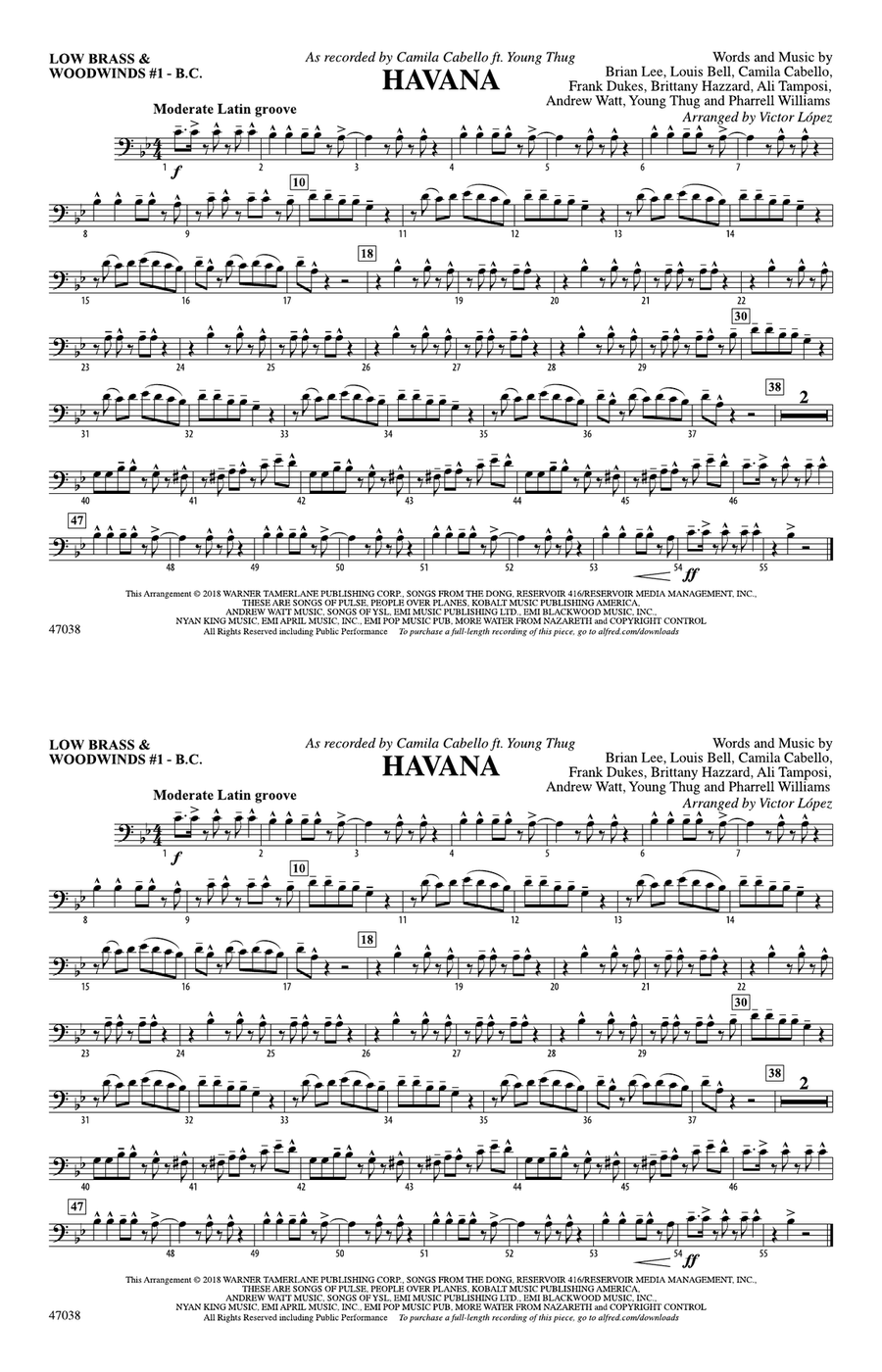 Havana: Low Brass & Woodwinds #1 - Bass Clef