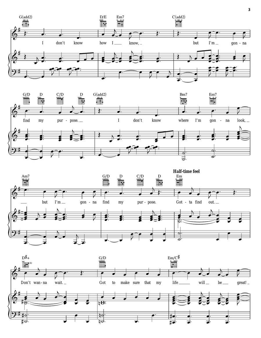 Purpose (from Avenue Q) Piano, Vocal, Guitar scores gallery preview page 3