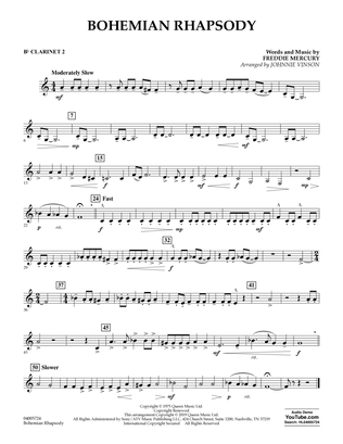 Book cover for Bohemian Rhapsody (arr. Johnnie Vinson) - Bb Clarinet 2