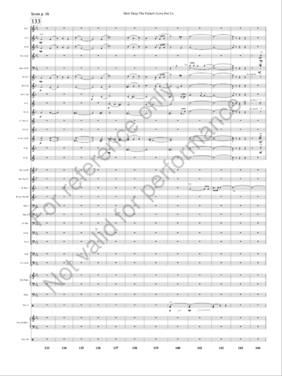 How Deep The Father's Love For Us Concert Band scores gallery preview page 19
