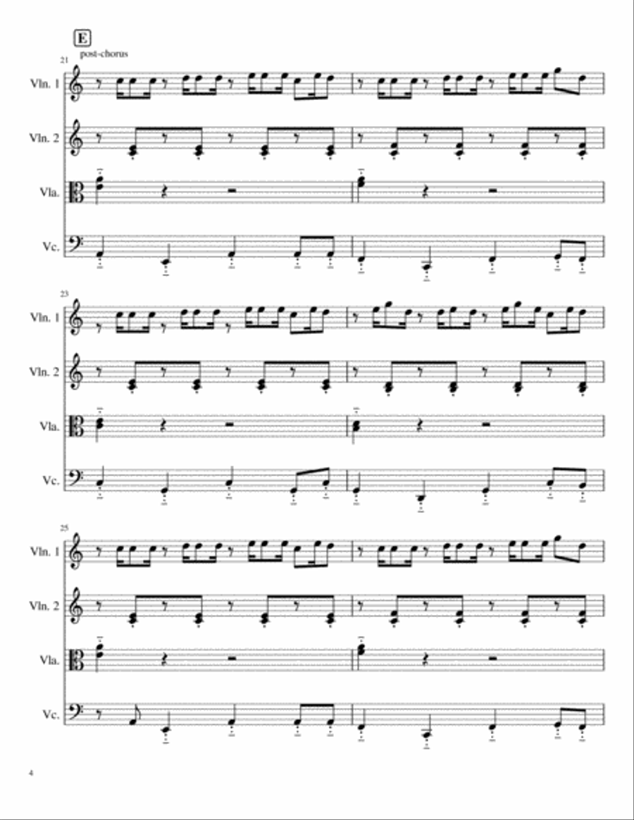 Laxed (siren Beat) Laxed (siren Beat) String Quartet scores gallery preview page 4