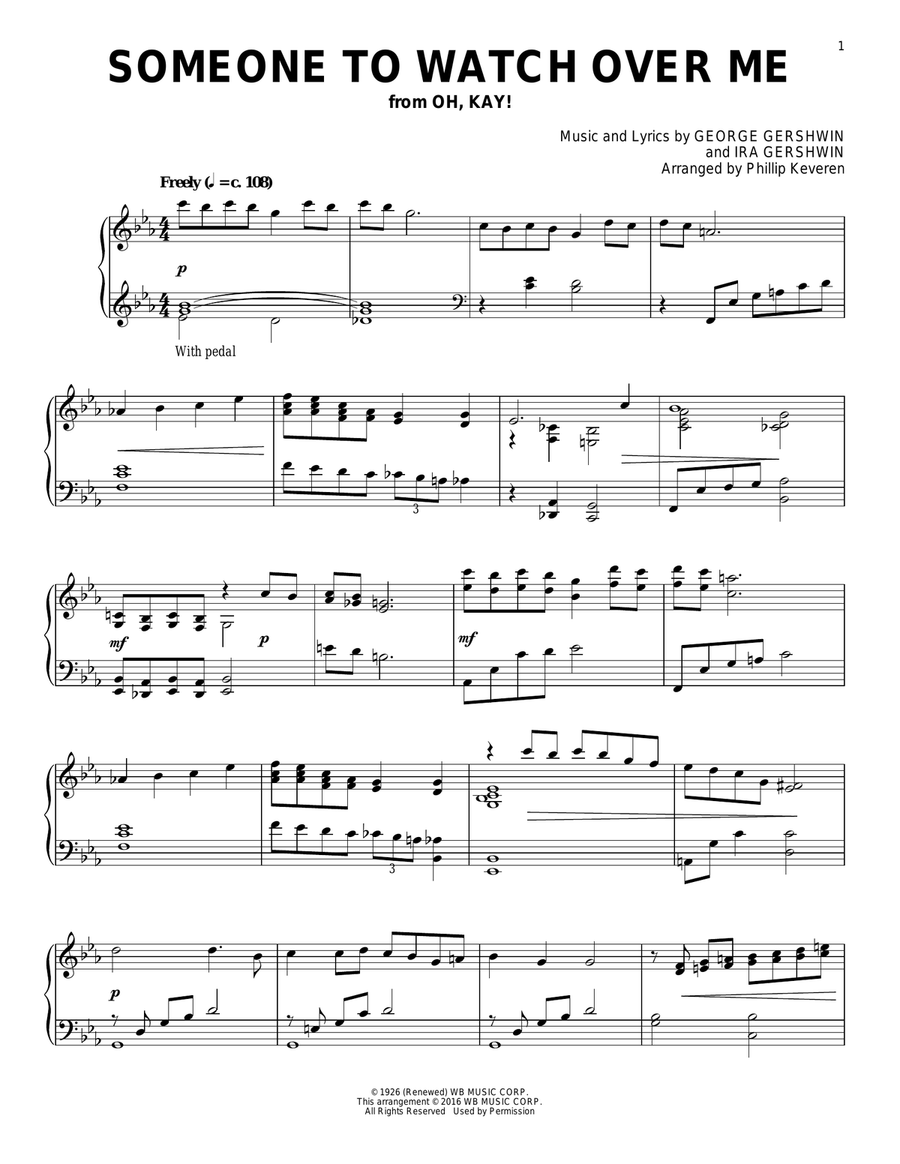 Someone To Watch Over Me (arr. Phillip Keveren) Piano Solo scores gallery preview page 1
