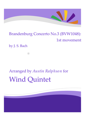 Book cover for Brandenburg Concerto No.3, 1st movement - wind quintet