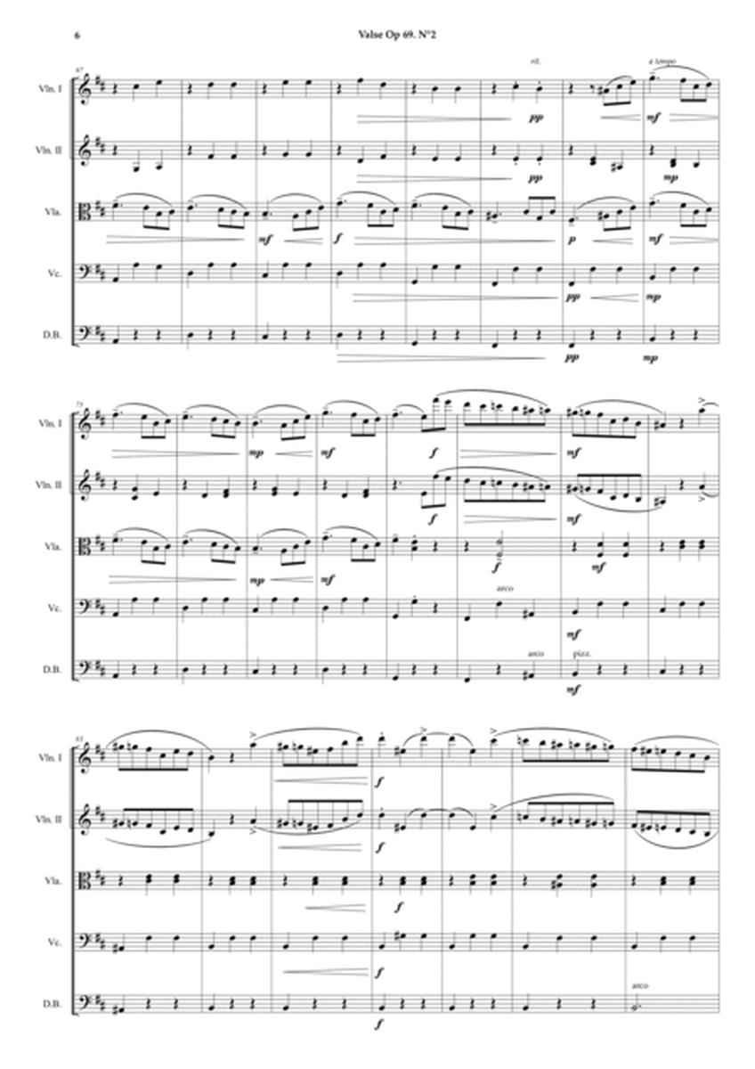Valse Op.69 N°2 - String Quintet Score & Parts. image number null