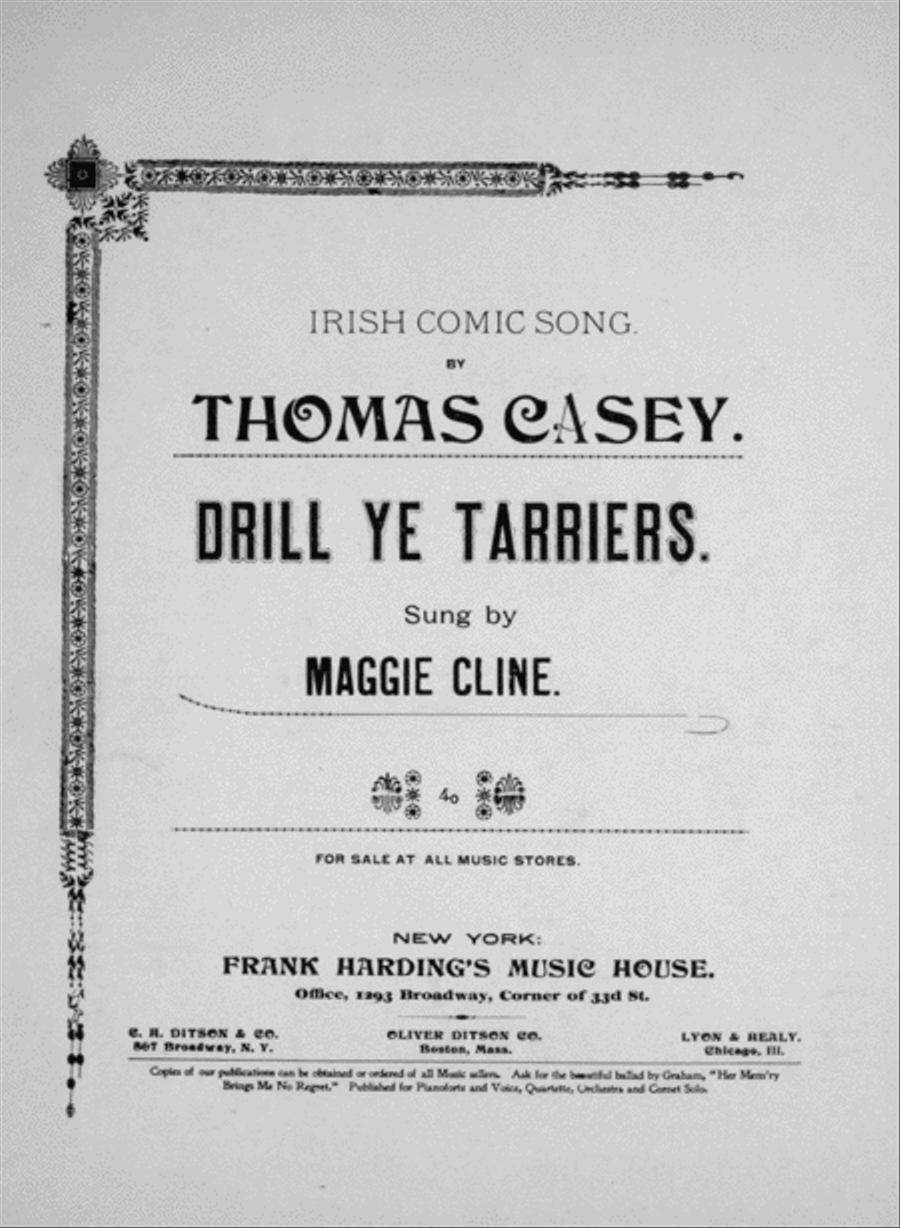 Irish Comic Song by Thomas Casey. Drill Ye Tarrier Voice scores gallery preview page 2