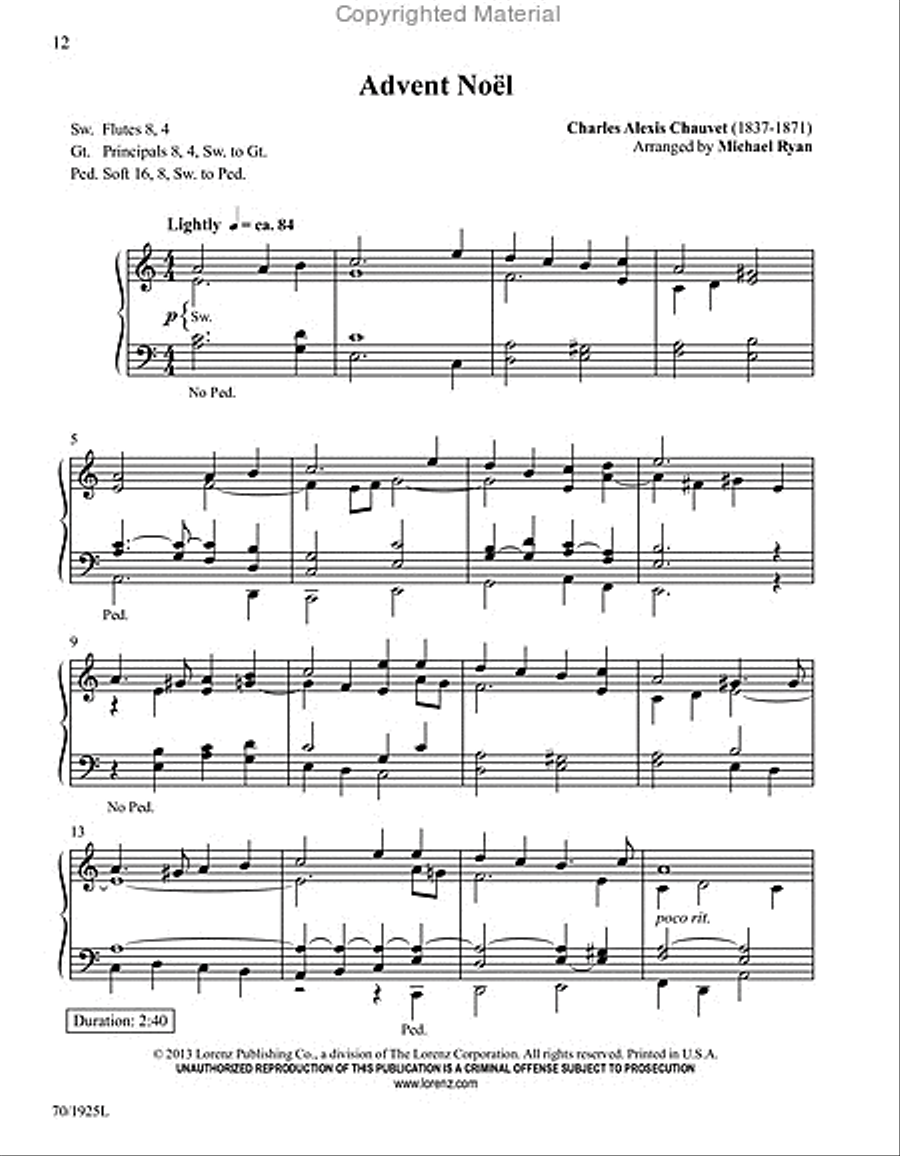 See Amid the Winter's Snow Organ Solo scores gallery preview page 7