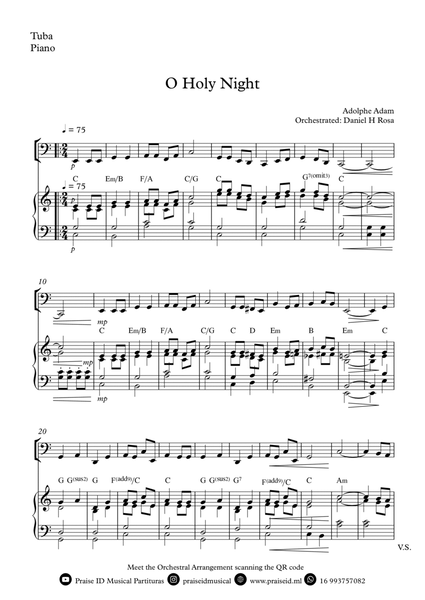 O Holy NIght - Christmas Carol - Tuba and Piano image number null