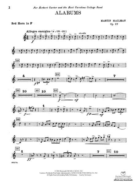 Alarums, Op. 27: 3rd F Horn