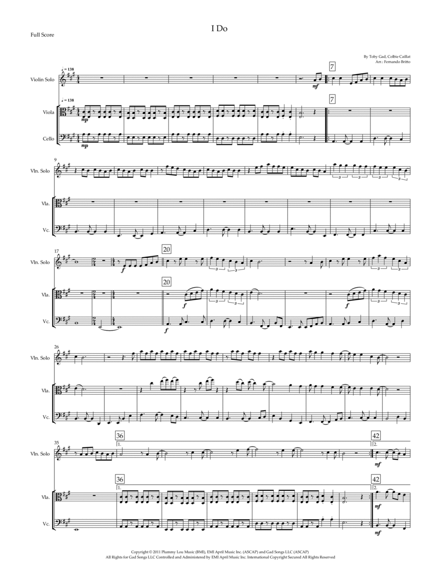I Do String Trio scores gallery preview page 1