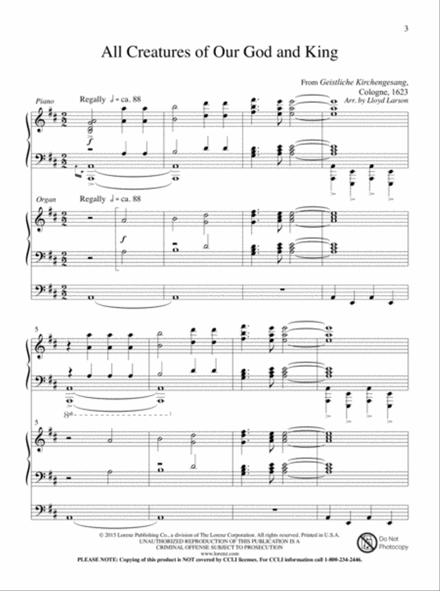 Glory and Honor, Praise and Adoration! Organ scores gallery preview page 2