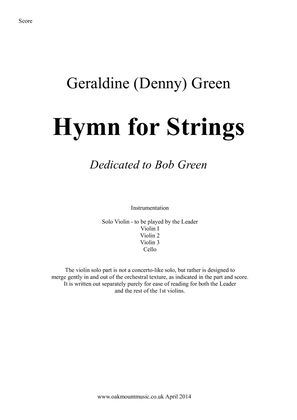 Book cover for Hymn For Strings (School Arrangement)