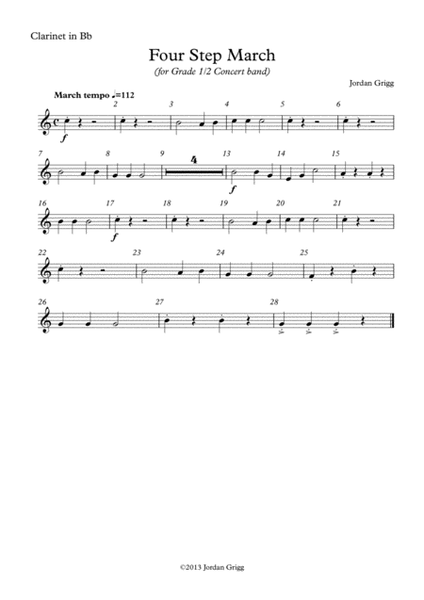 Four Step March (for Grade 1/2 Concert band) image number null