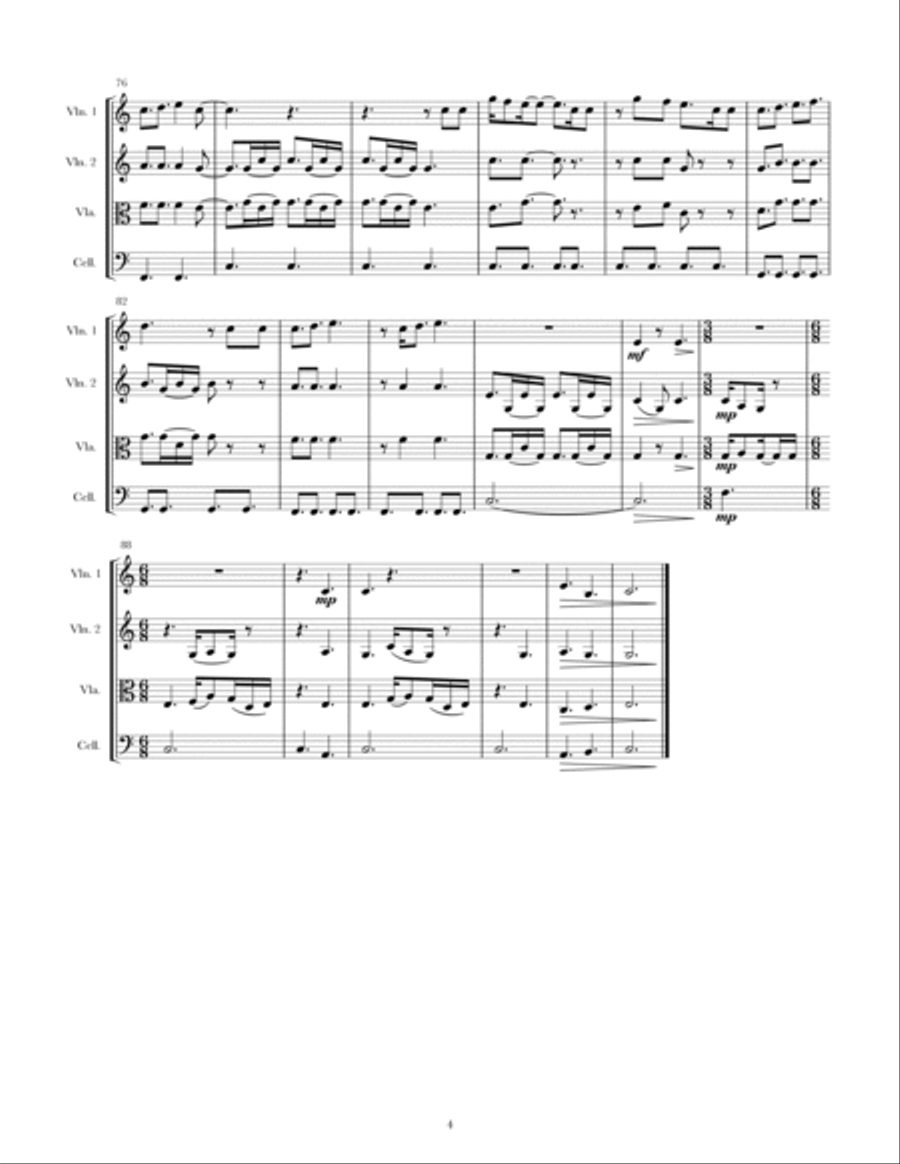 Gale Song String Quartet scores gallery preview page 4