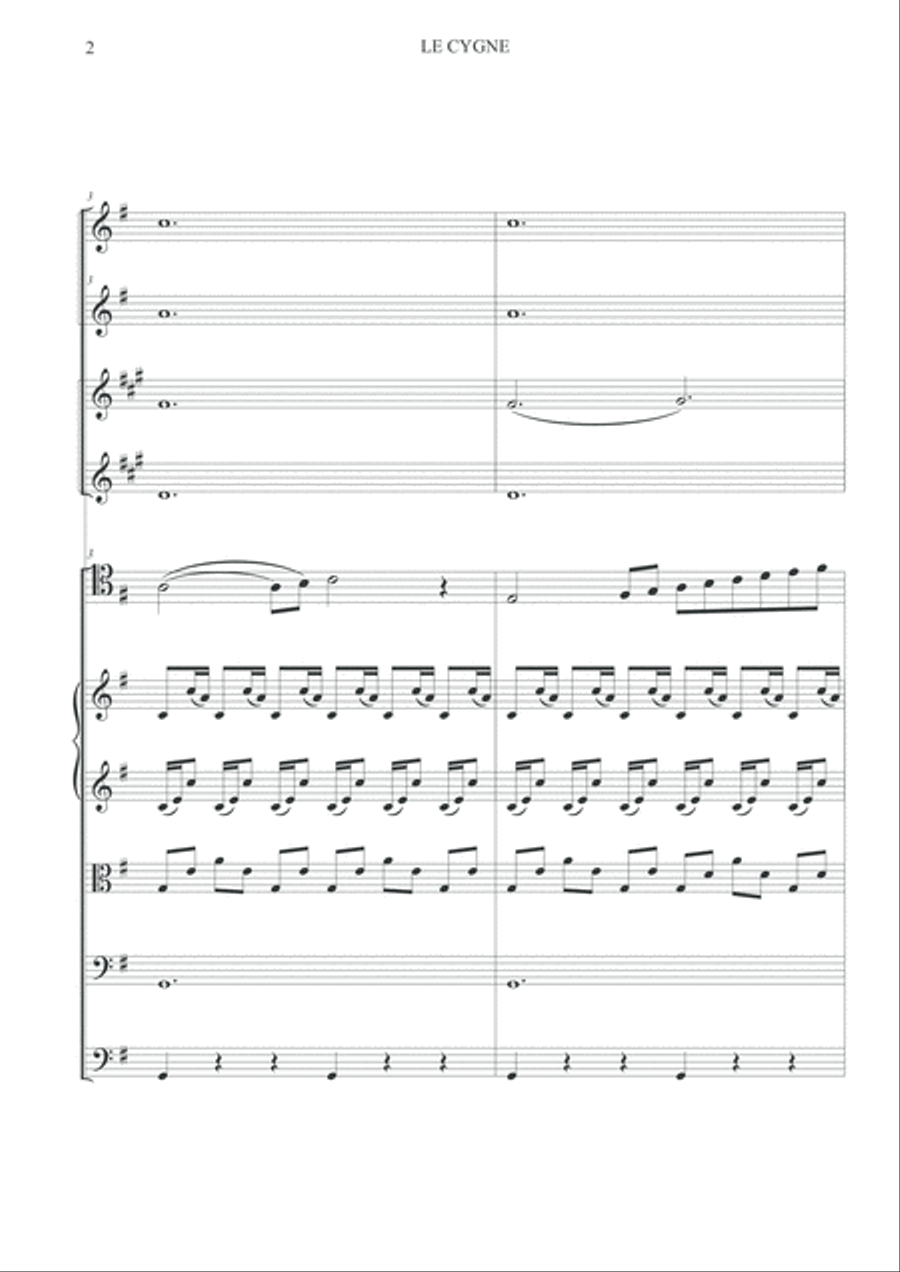 Le Cygne / The Swan - for Violoncello solo and orchestra Small Ensemble scores gallery preview page 4