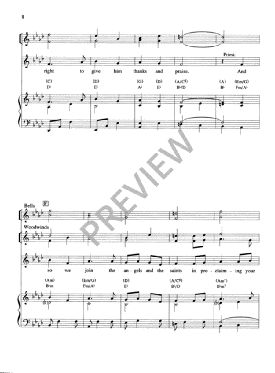 Eucharistic Prayer II - Full Score 4-Part scores gallery preview page 10