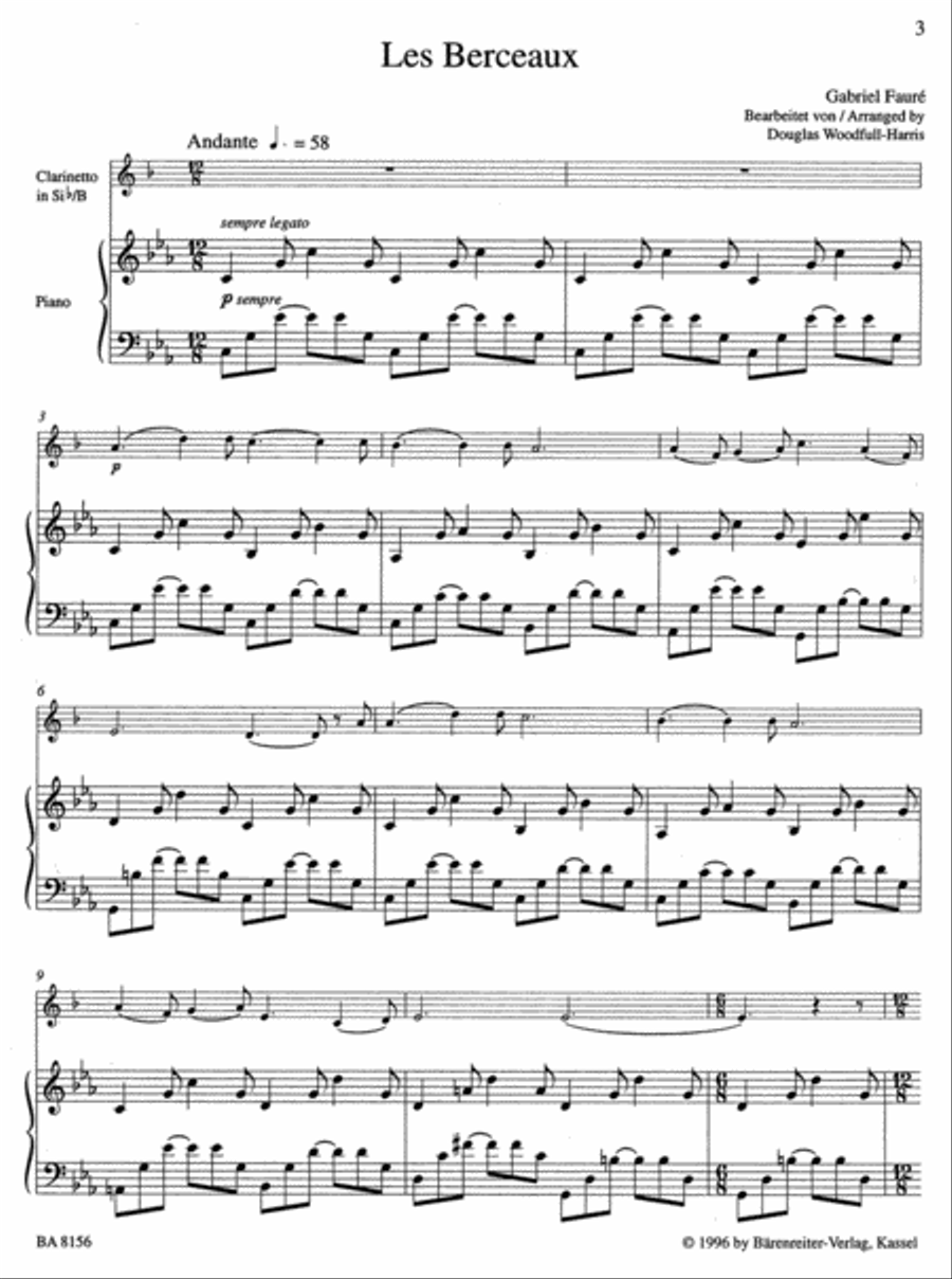 4 Melodies for Clarinet and Piano Clarinet Solo scores gallery preview page 2