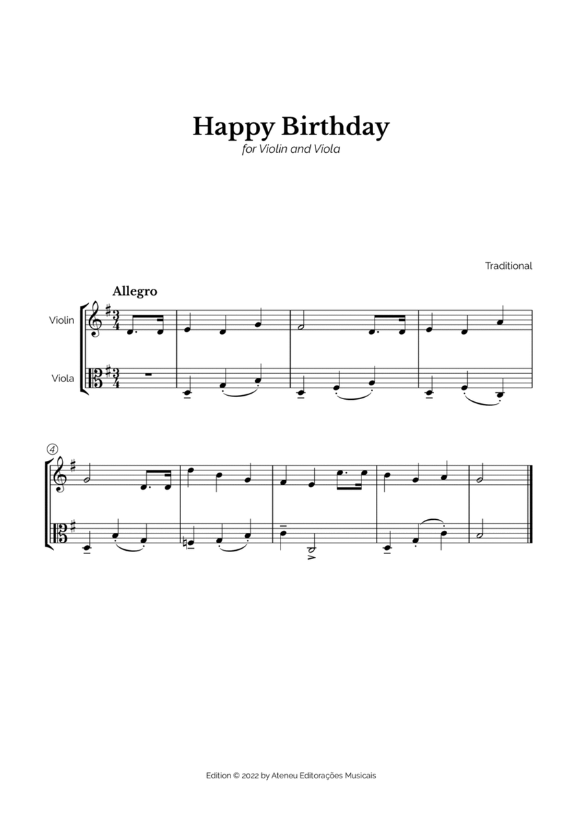 Happy Birthday for Violin and Viola image number null