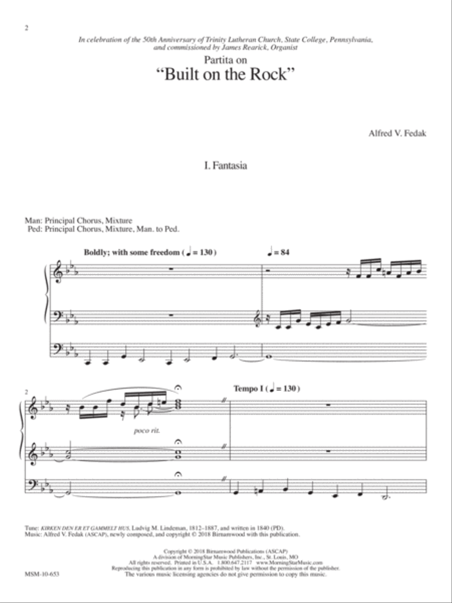 Partita on Built on the Rock Organ scores gallery preview page 1
