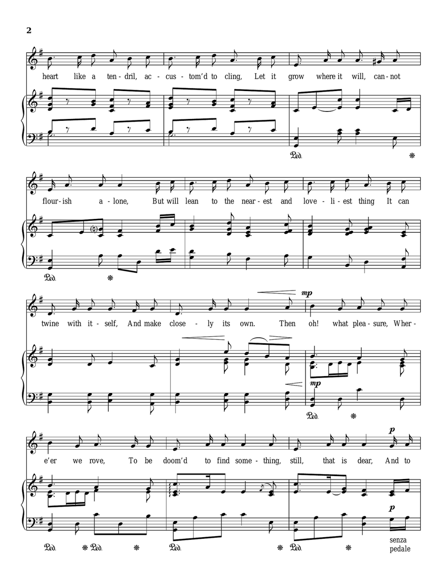 Oh! 'Tis Sweet To Think Piano, Vocal scores gallery preview page 2