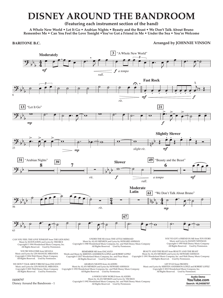 Disney Around the Bandroom - Baritone B.C.