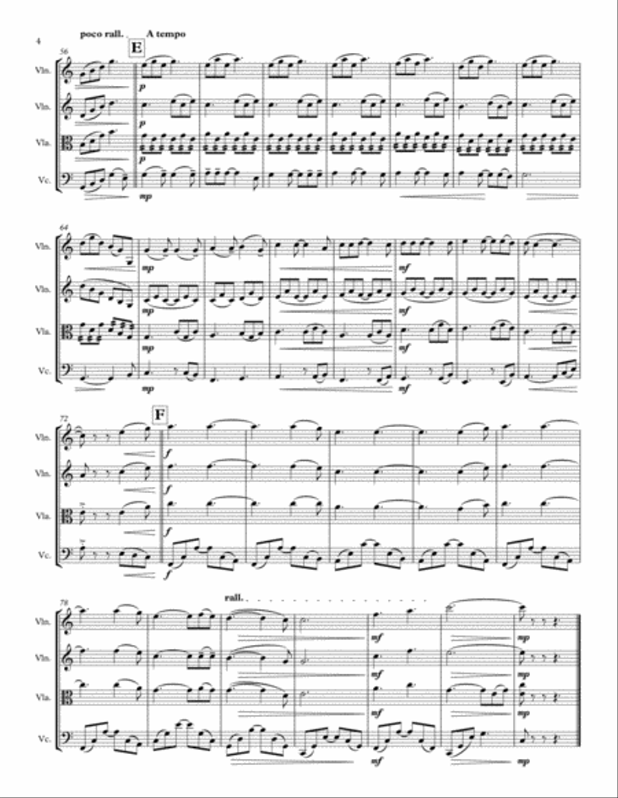 Hallelujah String Quartet scores gallery preview page 4