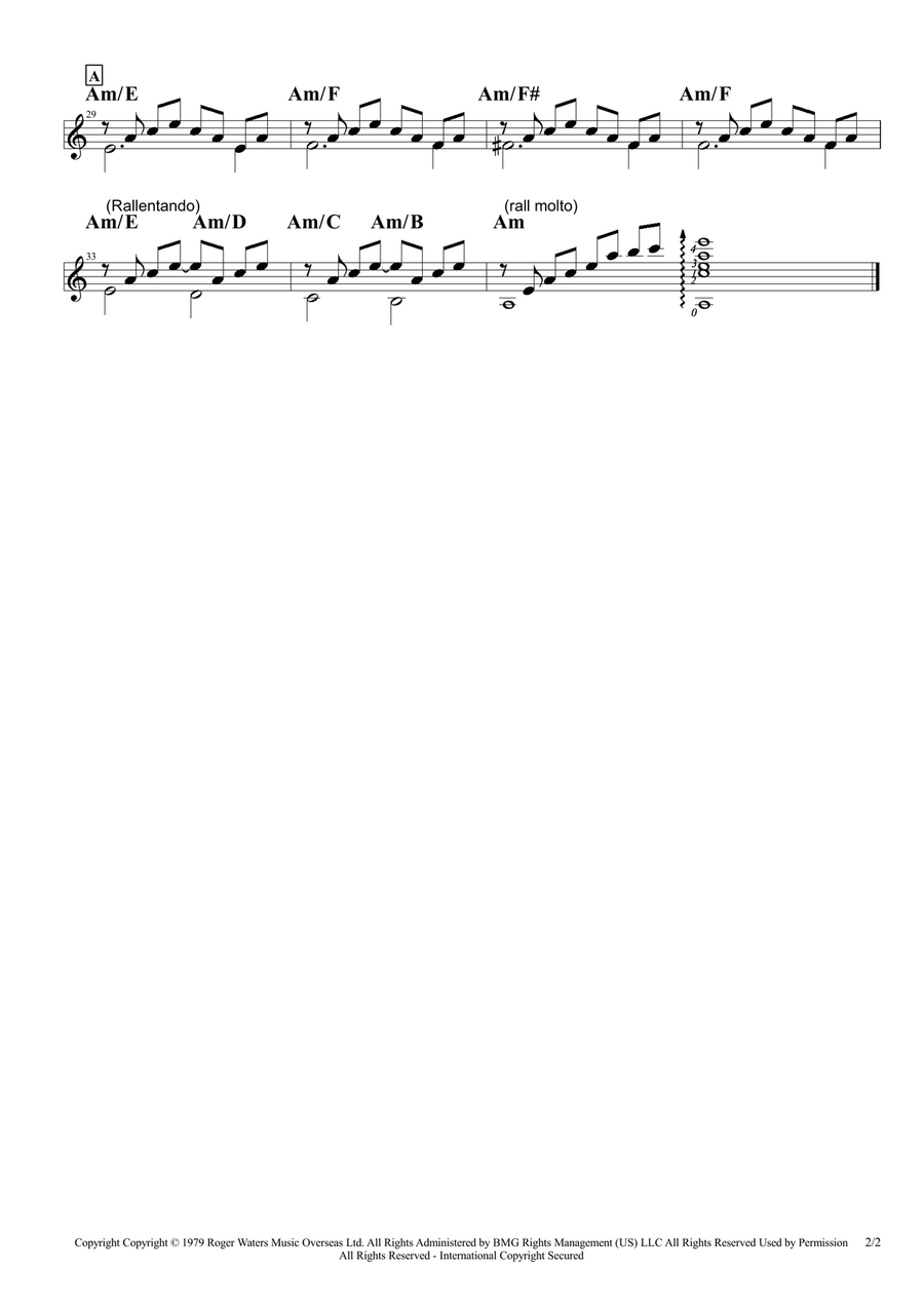 Is There Anybody Out There? Guitar Tablature scores gallery preview page 2