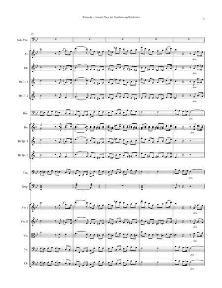Warnecke - Concert Piece, Opus 28 for Solo Trombone and Orchestra, arranged by Ronald Babcock