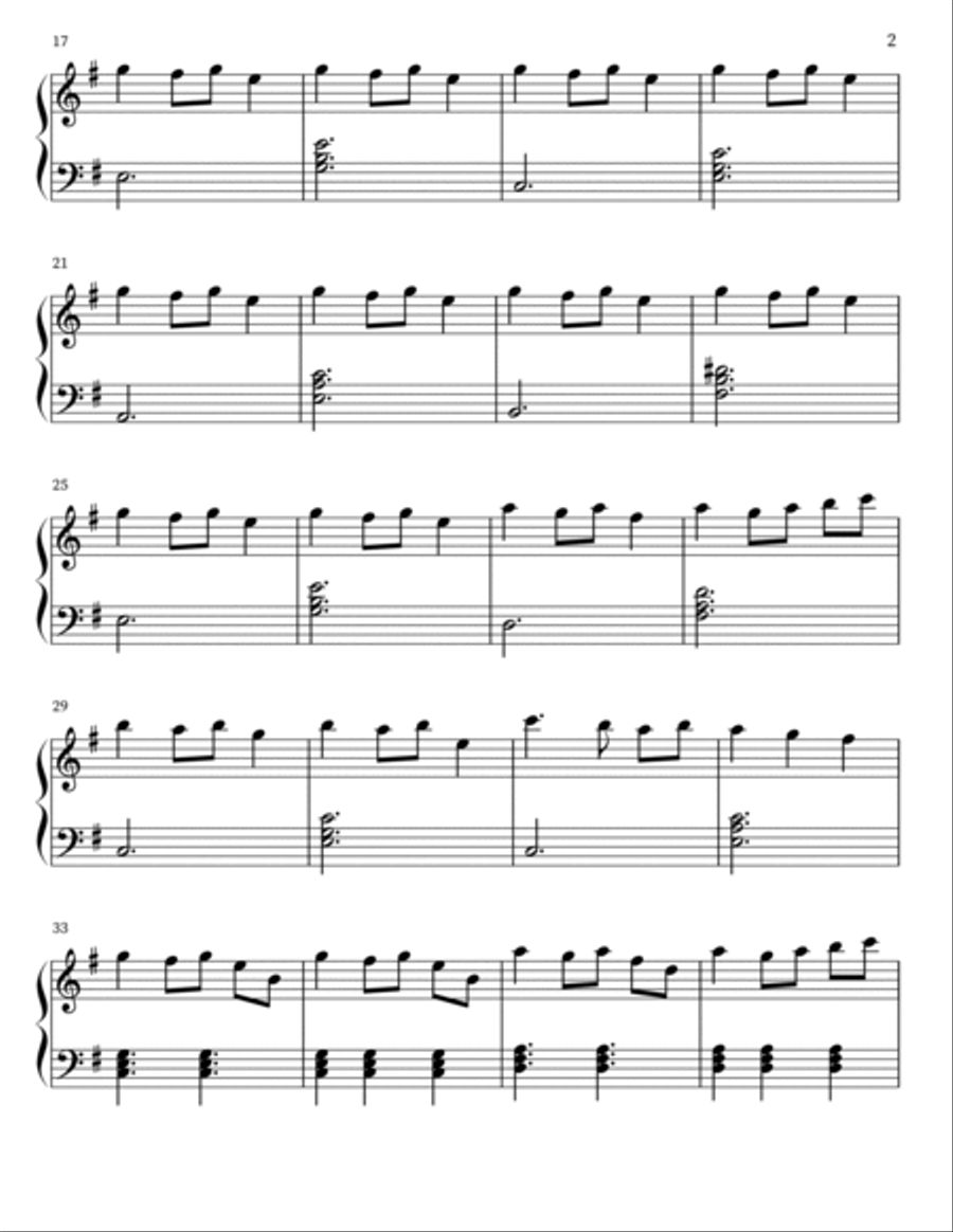 Carol of the Bells Piano scores gallery preview page 2