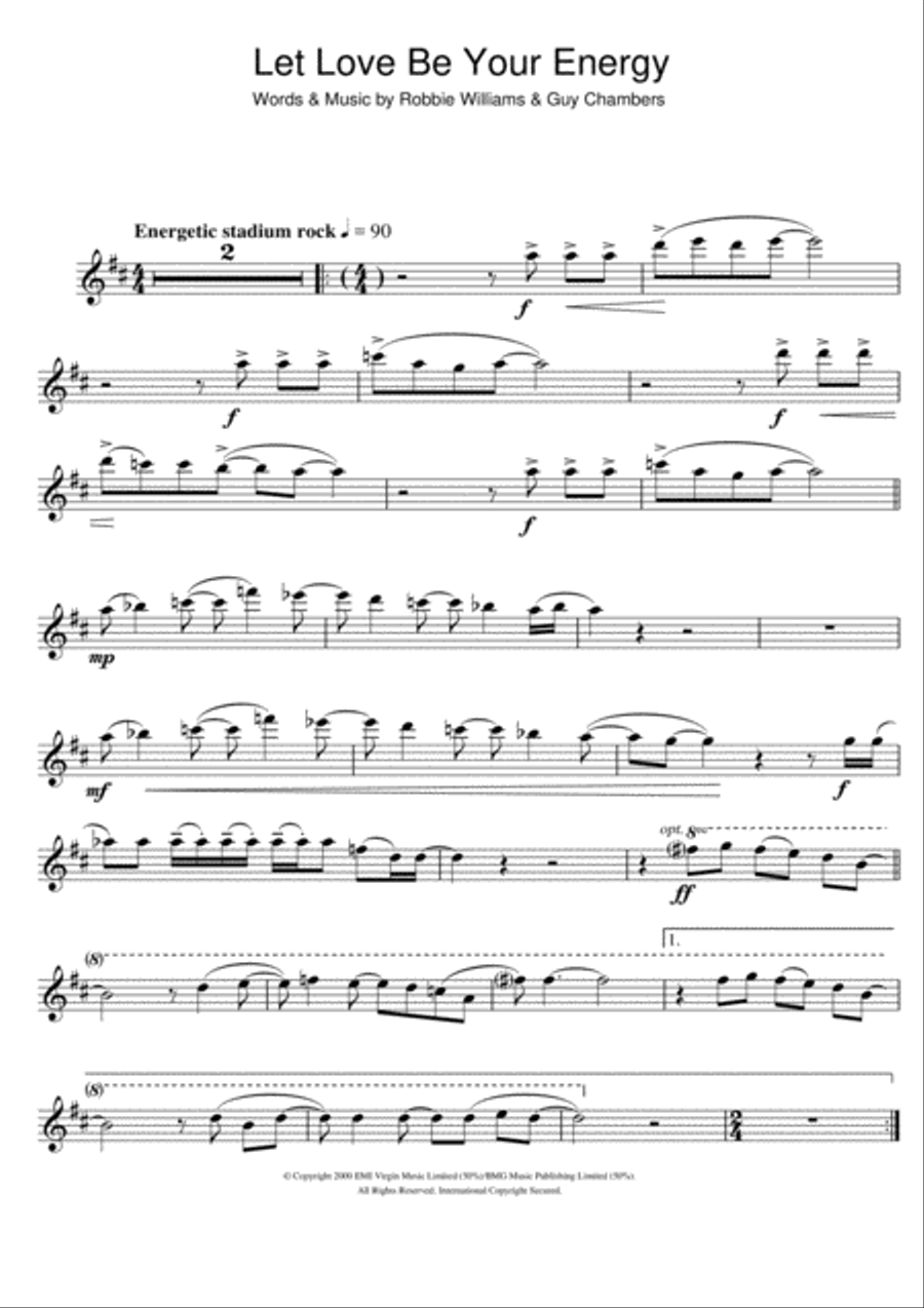 Let Love Be Your Energy Flute Solo scores gallery preview page 1