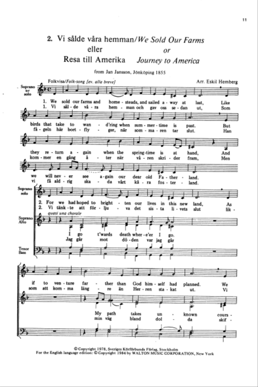 Emigrant Ballads (Rex Emigrantballader) 4-Part scores gallery preview page 5