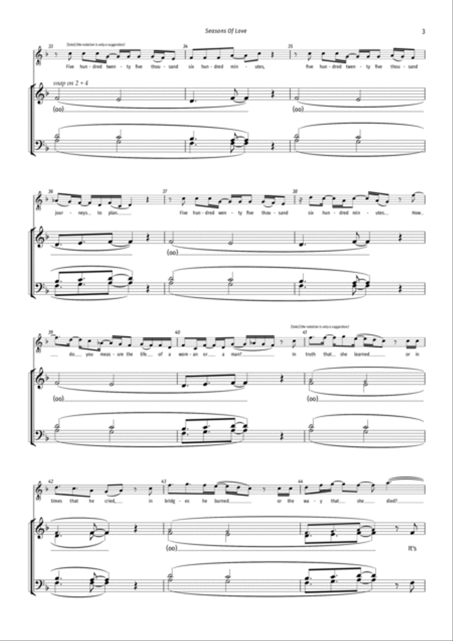 Seasons Of Love 4-Part scores gallery preview page 3