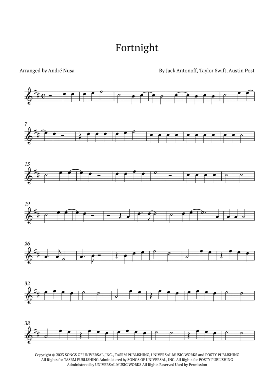 Fortnight Fortnight B-Flat Clarinet scores gallery preview page 1