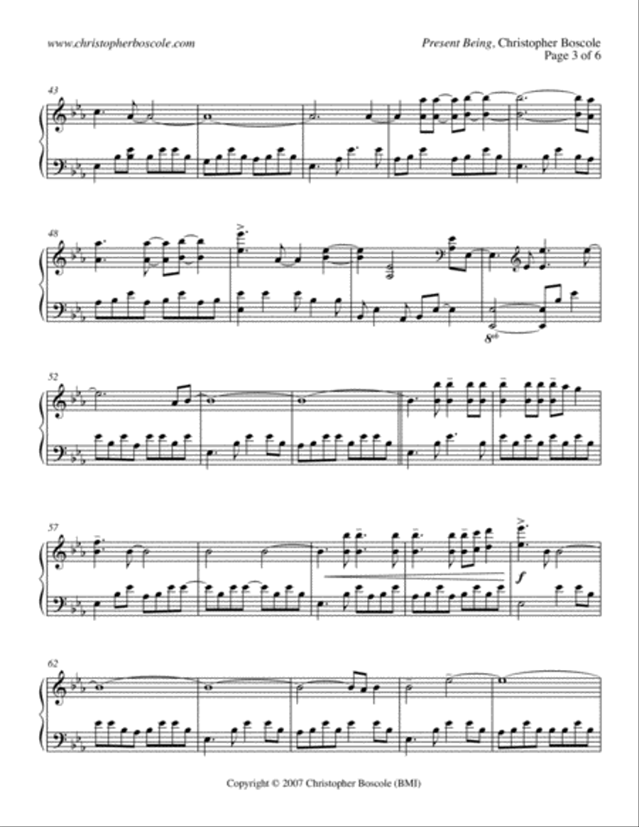 Present Being Piano Solo by Christopher Boscole Piano Solo scores gallery preview page 3