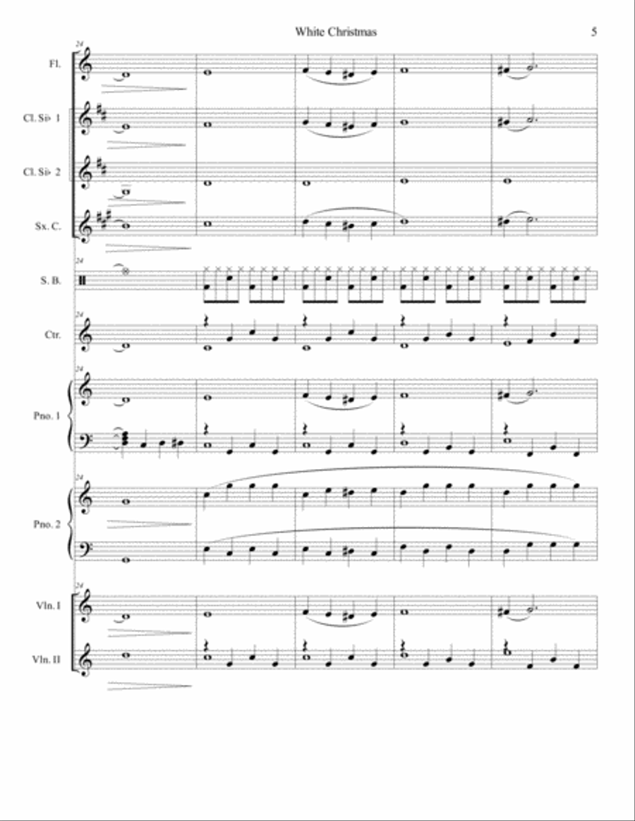 White Christmas Clarinet scores gallery preview page 5
