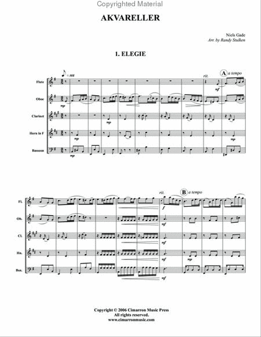 Akvareller Woodwind Quintet scores gallery preview page 2