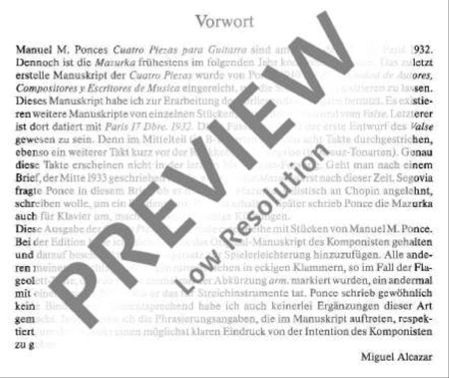 Cuatro Piezas Classical Guitar scores gallery preview page 4