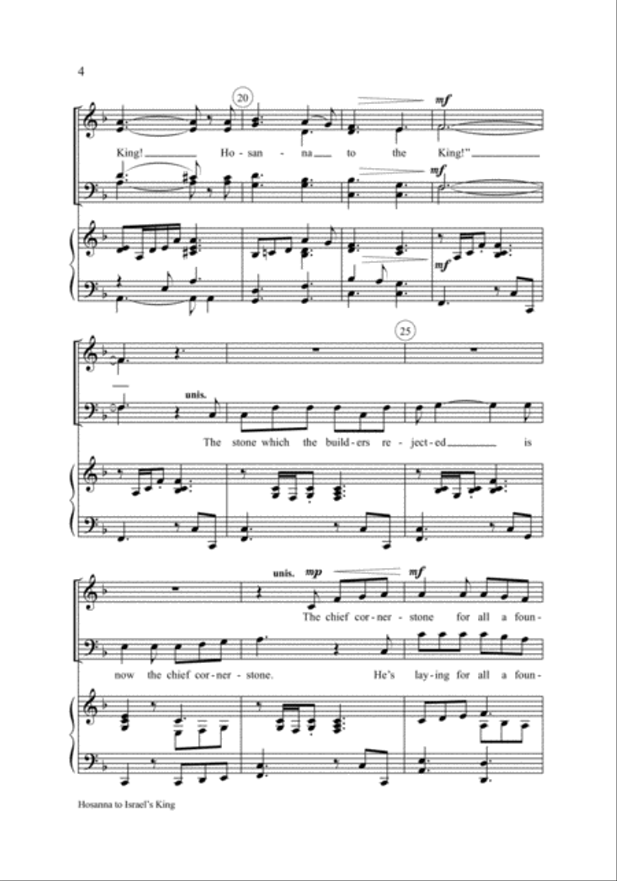 Hosanna to Israel's King 4-Part scores gallery preview page 4