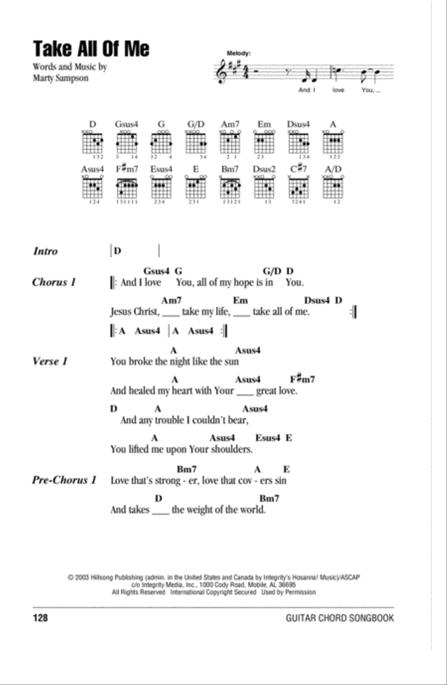 Take All Of Me Acoustic Guitar scores gallery preview page 1