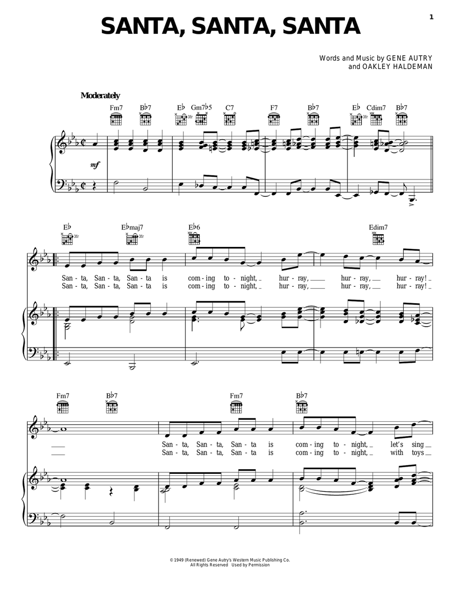 Santa, Santa, Santa Guitar scores gallery preview page 1