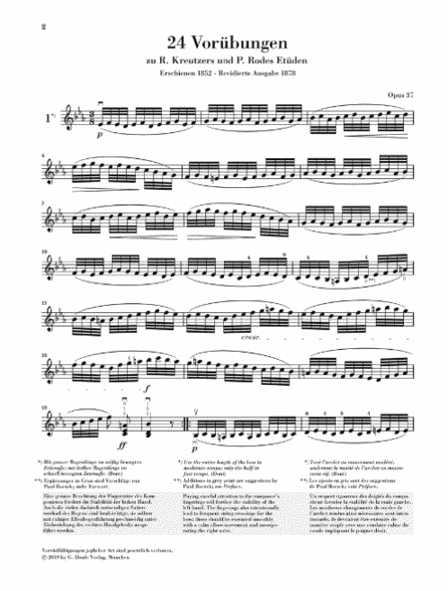 24 Preparatory Exercises to the Studies of Kreutzer and Rode, Op. 37 Violin Solo scores gallery preview page 3