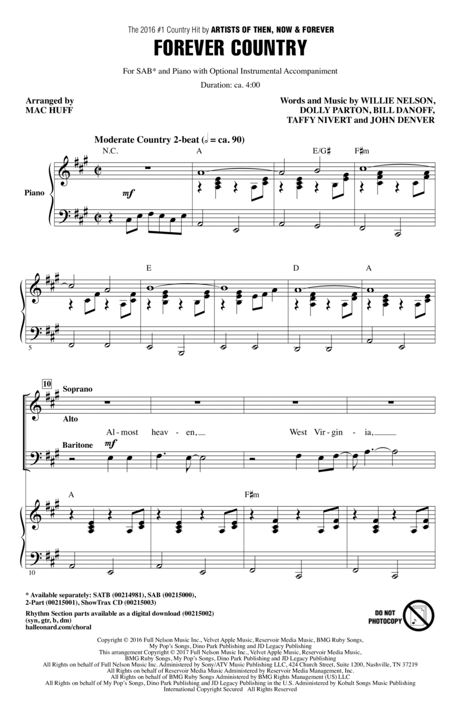 Forever Country 3-Part scores gallery preview page 1