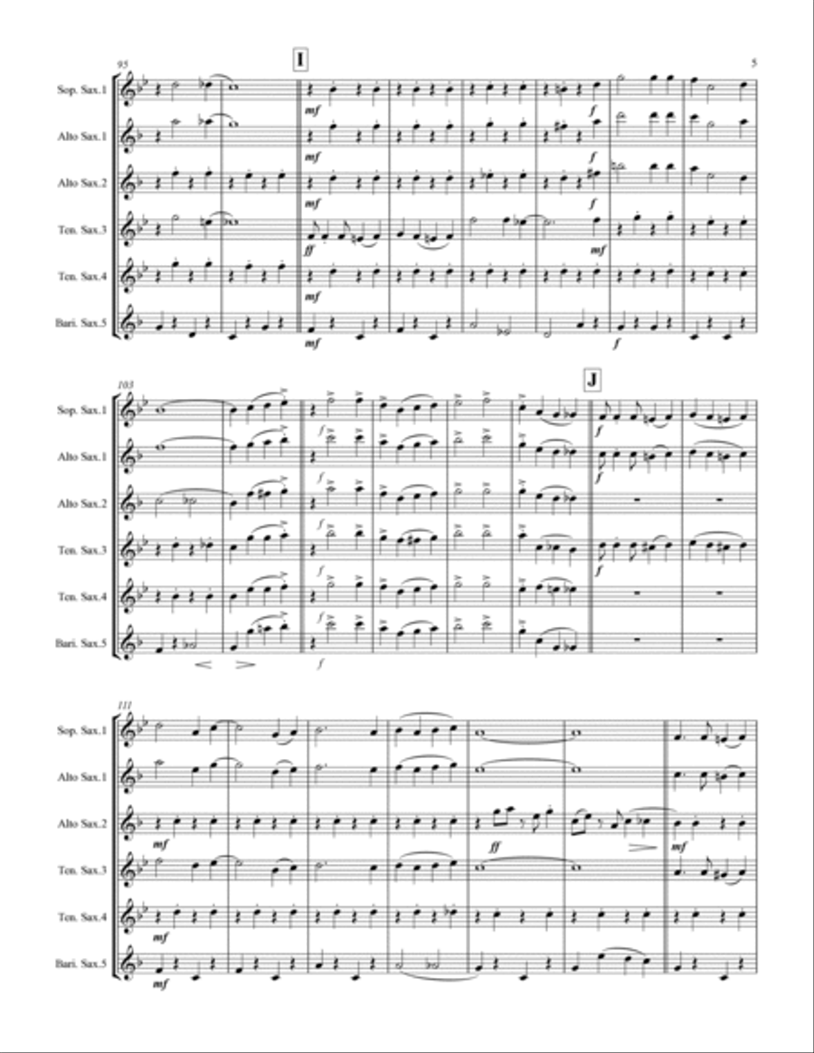 Mele Kalikimaka Saxophone Quintet scores gallery preview page 6