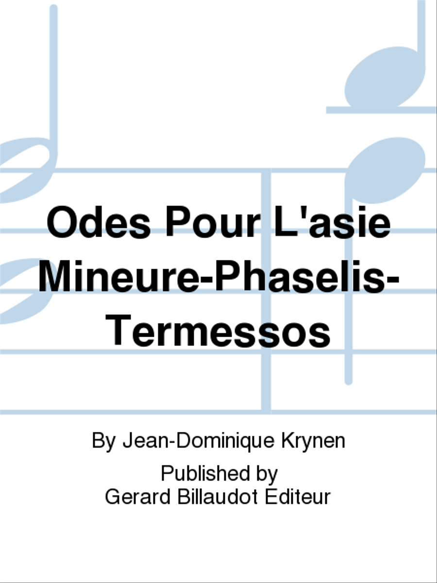 Odes Pour L'Asie Mineure-Phaselis-Termessos B-Flat Clarinet scores gallery preview page 1